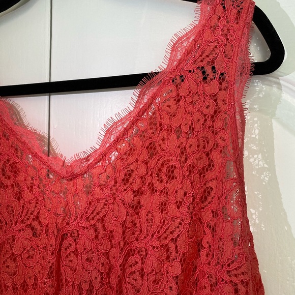 Adrianna Papell Maxi Lace Dress in Coral - Picture 6 of 12